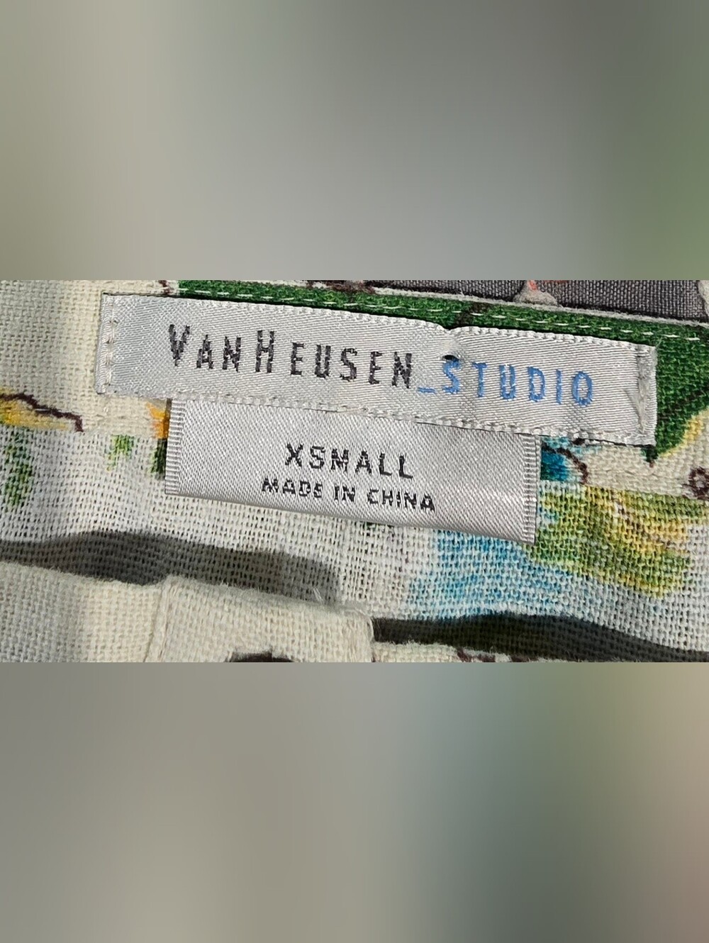 Van Heusen Studio Linen Blend Floral Tank Top Size XS - Picture 4 of 6